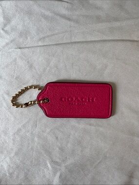 Coach Hot Pink Leather Hang Tag